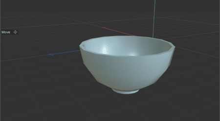 <b>How to modeling(Tutorial 2)</b><br>From tutorial 2, I learned how to use the Taper and Boole functions.In Cinema 4D, I adjusted, cut, and hollowed out a capsule shape, then fine-tuned the proportions of the bowl's rim and base to ensure accurate shape.