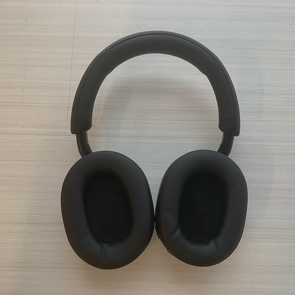 <b>Front View of My Headphones</b><br>Here is the front view of my headphones. They’re positioned so you can see the inner part of the ear cups, which are designed to cover the whole ear for better sound isolation.