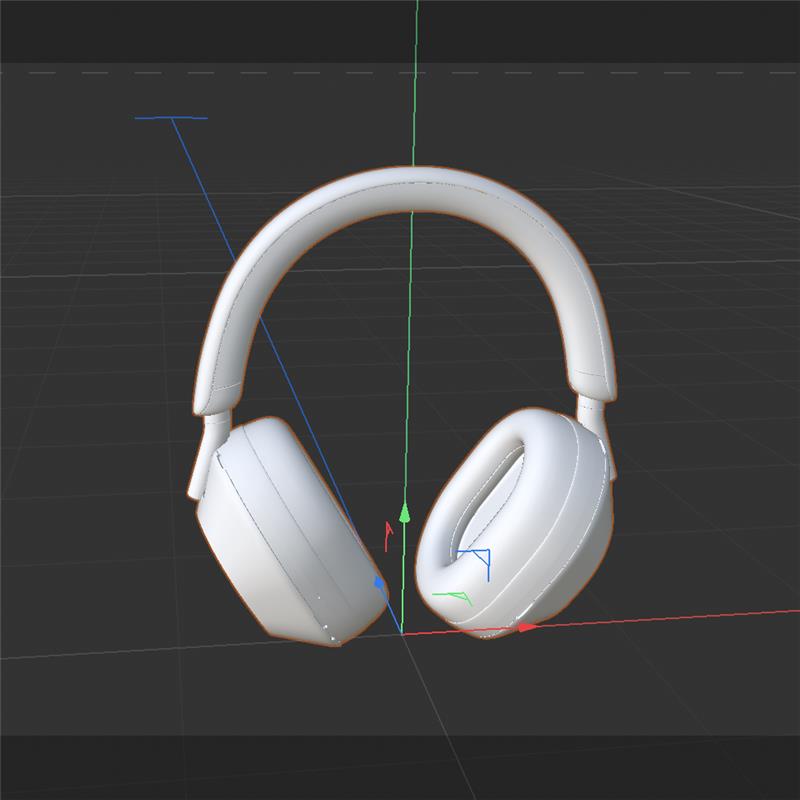 <b>Final Assembly</b><br>Finally, I assembled all parts of the headphones, adjusting the position and orientation of the earpieces and the headband. This step completed the model, making sure everything was seamless and looked realistic, just like the actual Sony headphones.