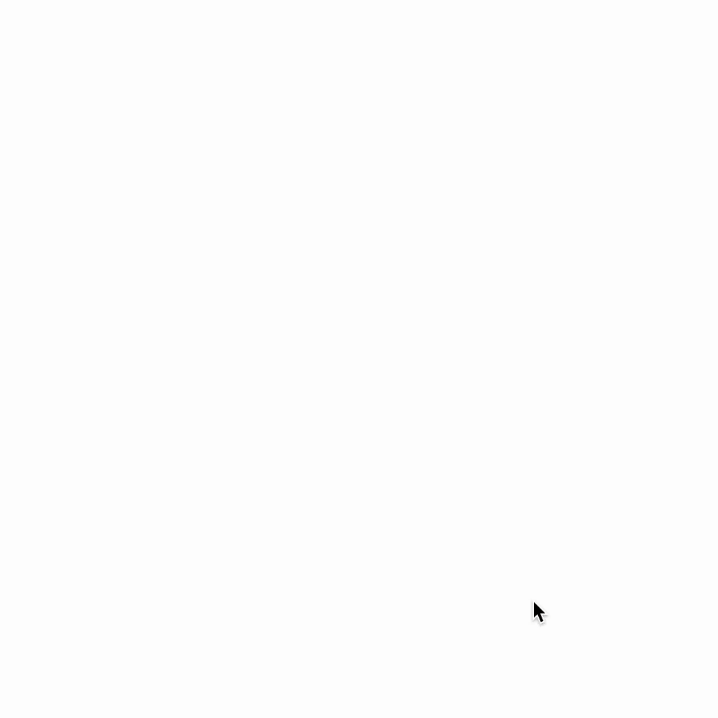  This is a minimalist GIF with just a cursor moving on a white background. Each time I write with the Apple Pencil, the cursor slightly shakes or moves as if mimicking the vibration from the sound of the pencil touching the iPad screen.