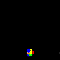 This GIF captures the animation I created, where a multi-colored ellipse moves around a black background. Each arrow key press changes the ellipse's direction and updates its color, making the visual experience interactive and vibrant.